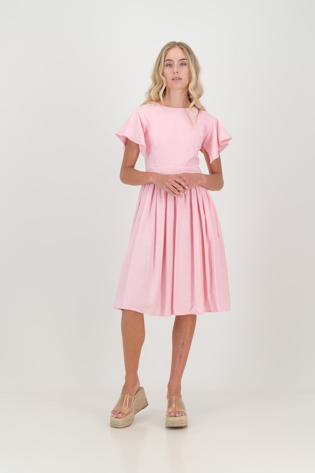 The Pink Camelia Open Back Dress