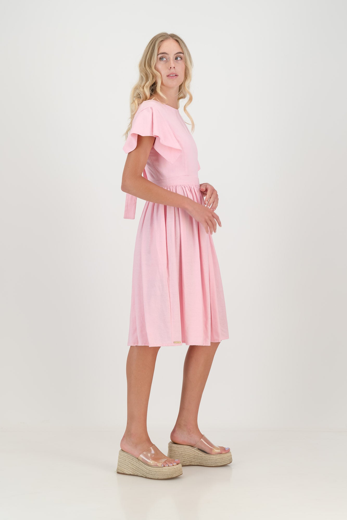 The Pink Camelia Open Back Dress