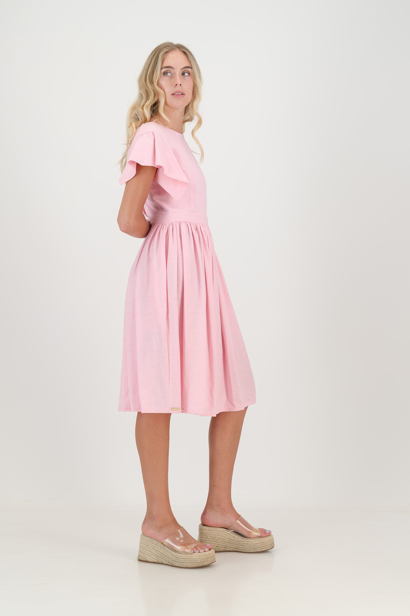 The Pink Camelia Open Back Dress