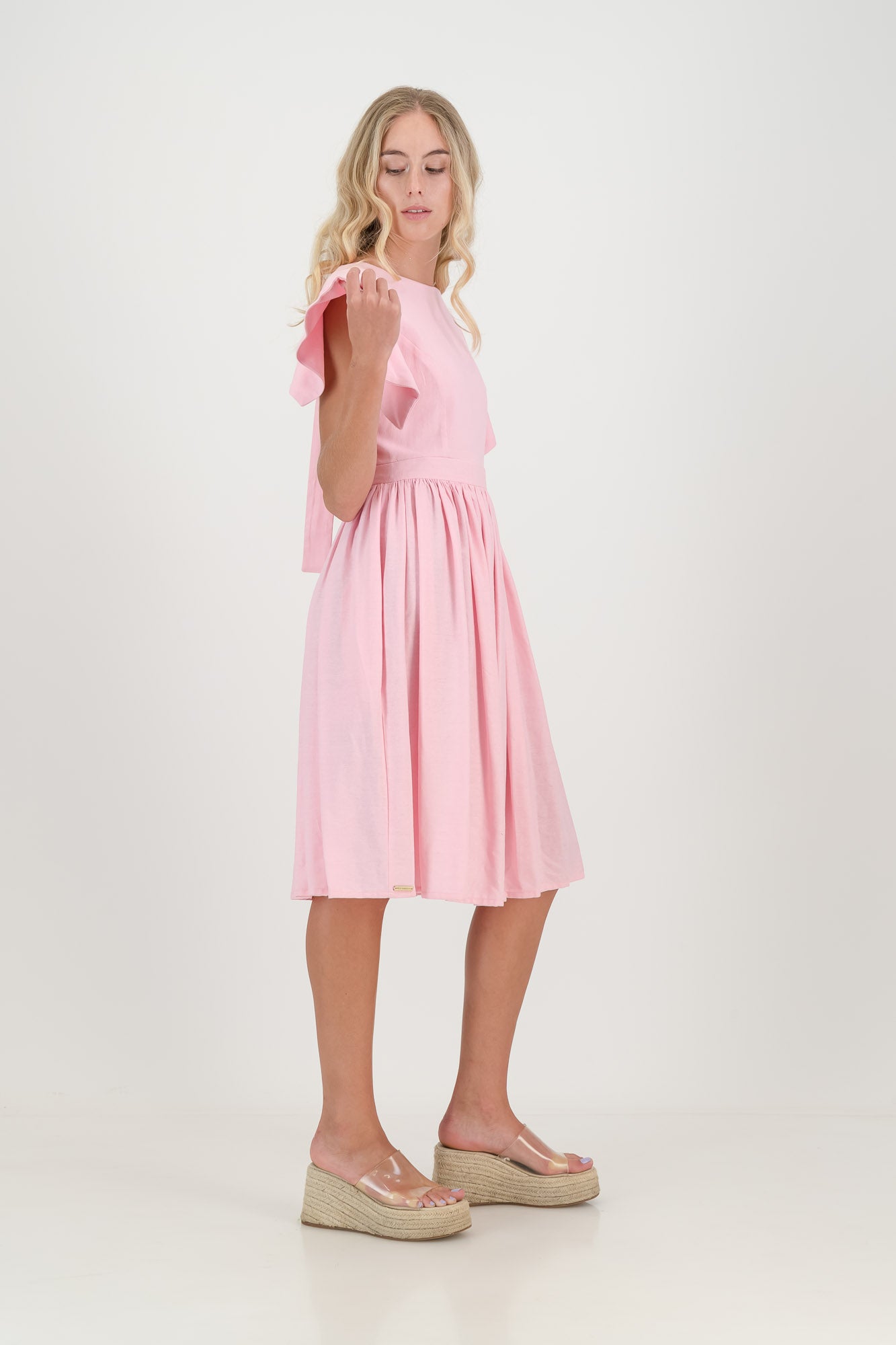 The Pink Camelia Open Back Dress
