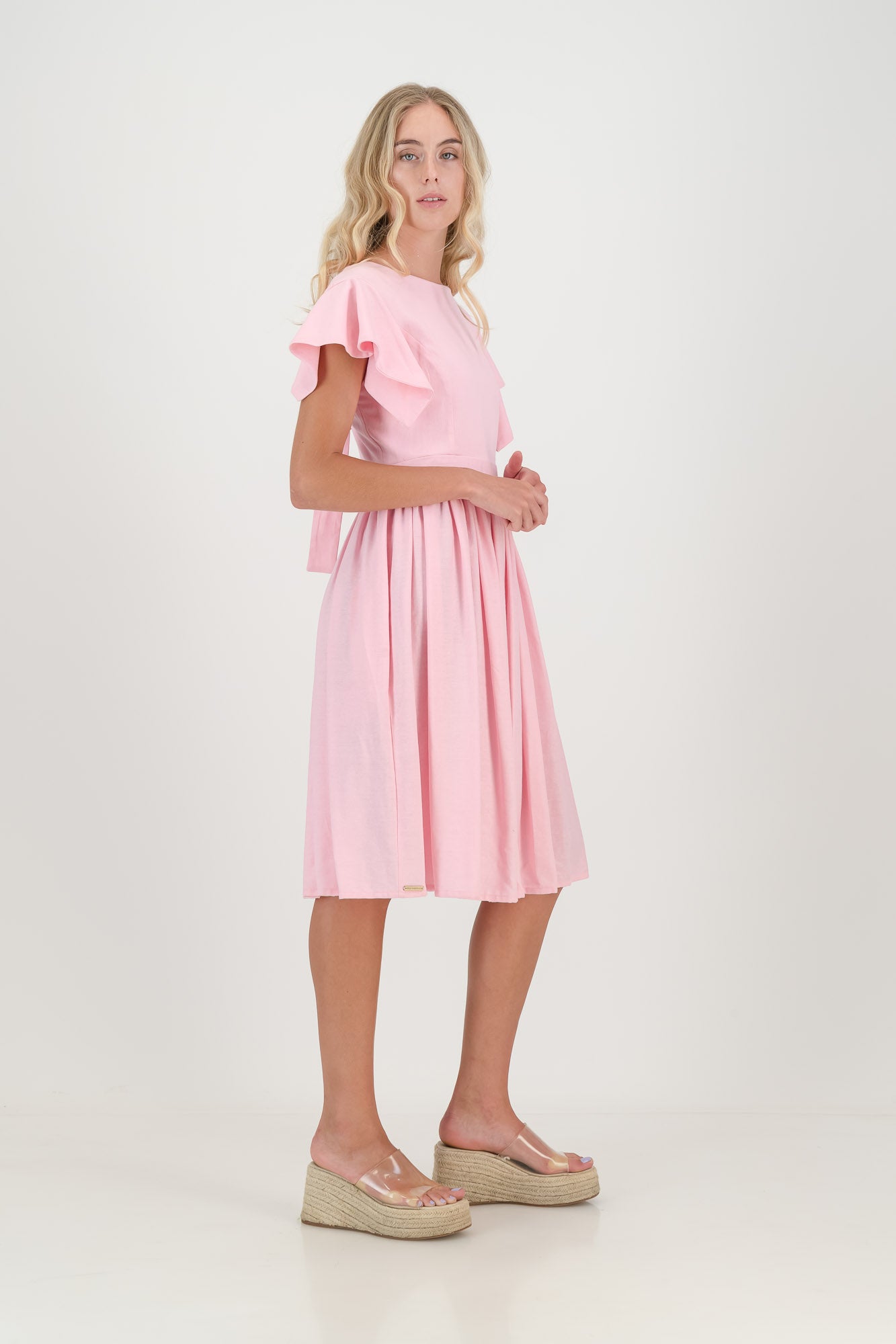 The Pink Camelia Open Back Dress