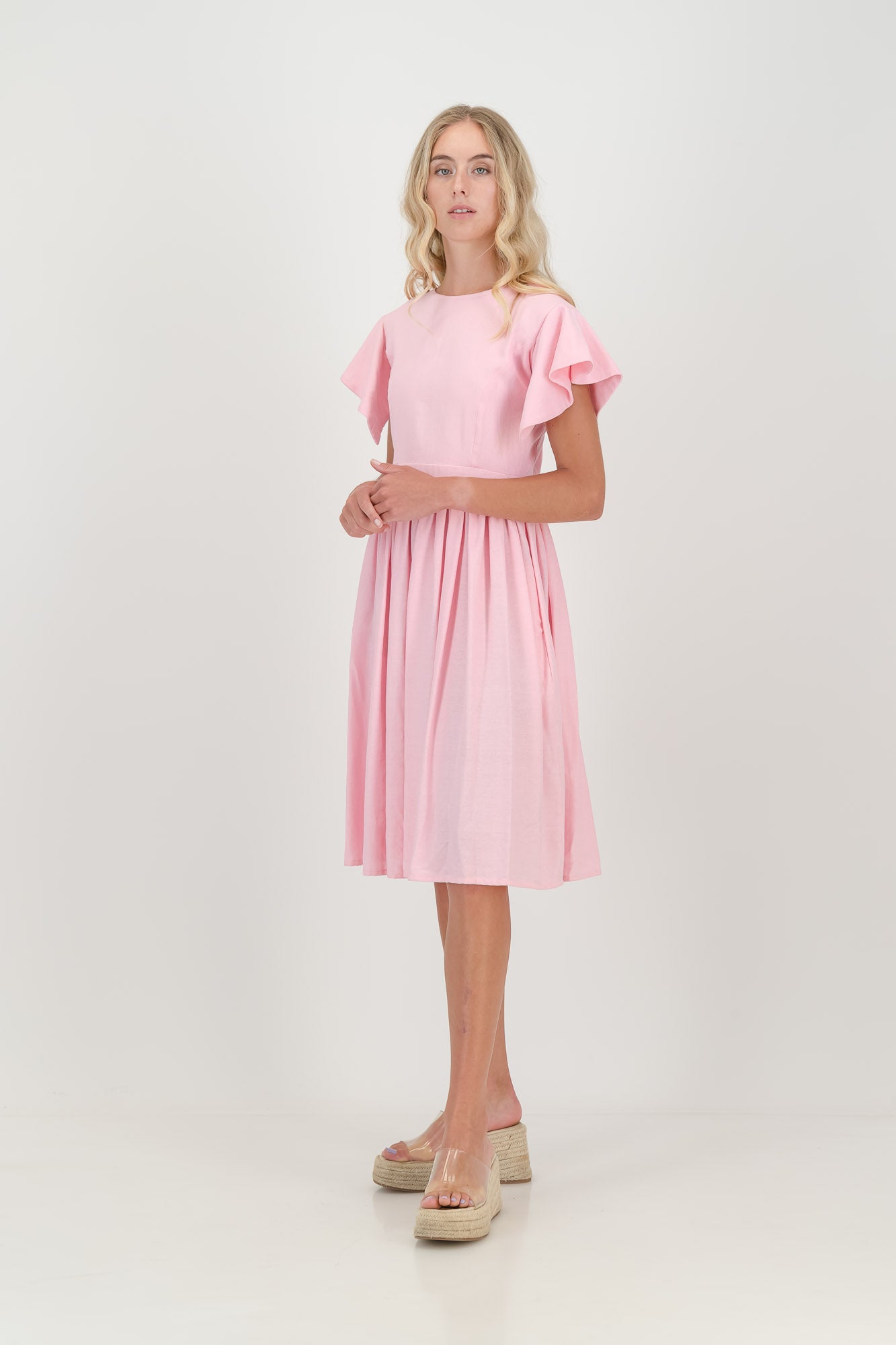The Pink Camelia Open Back Dress