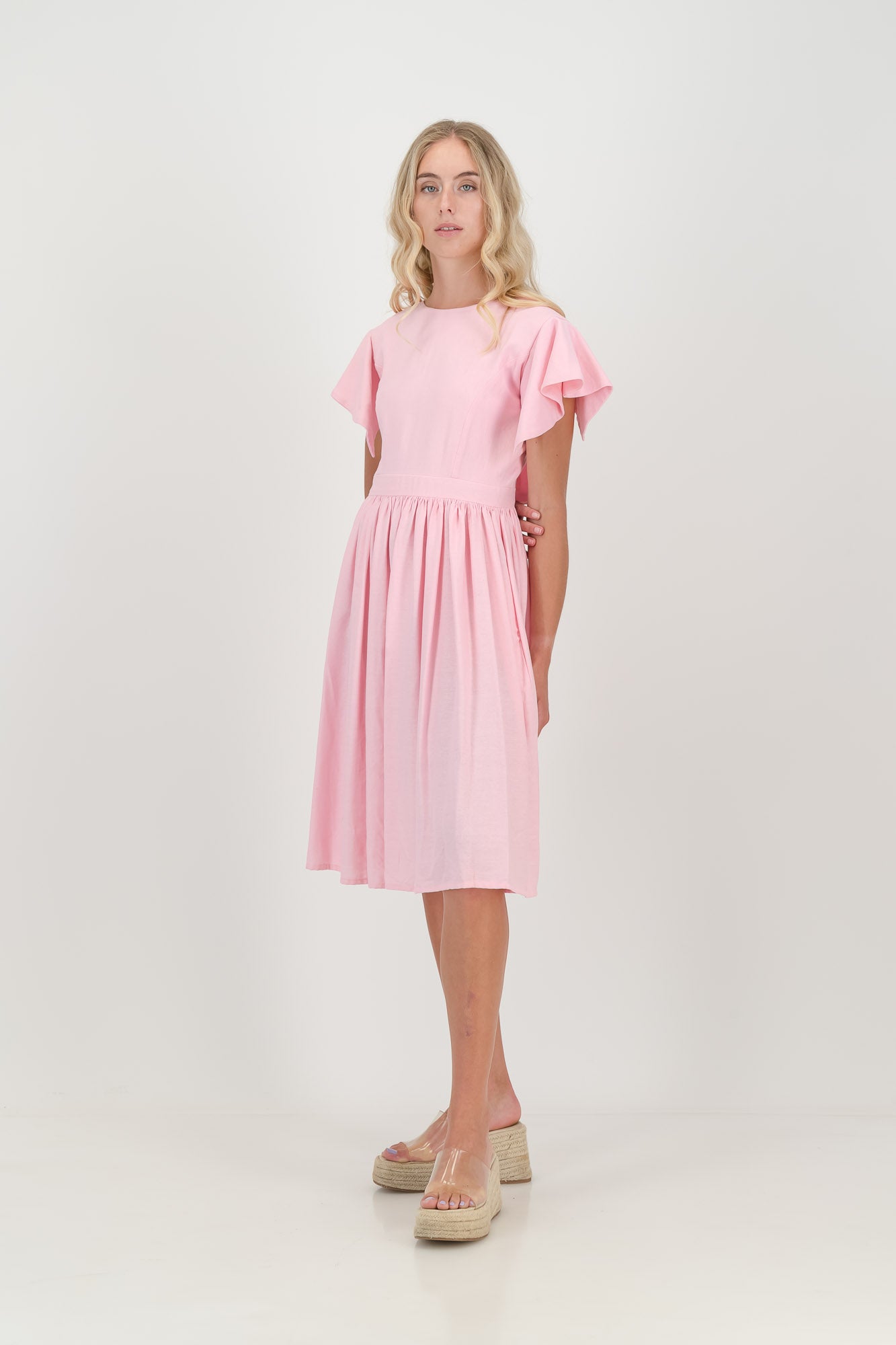 The Pink Camelia Open Back Dress