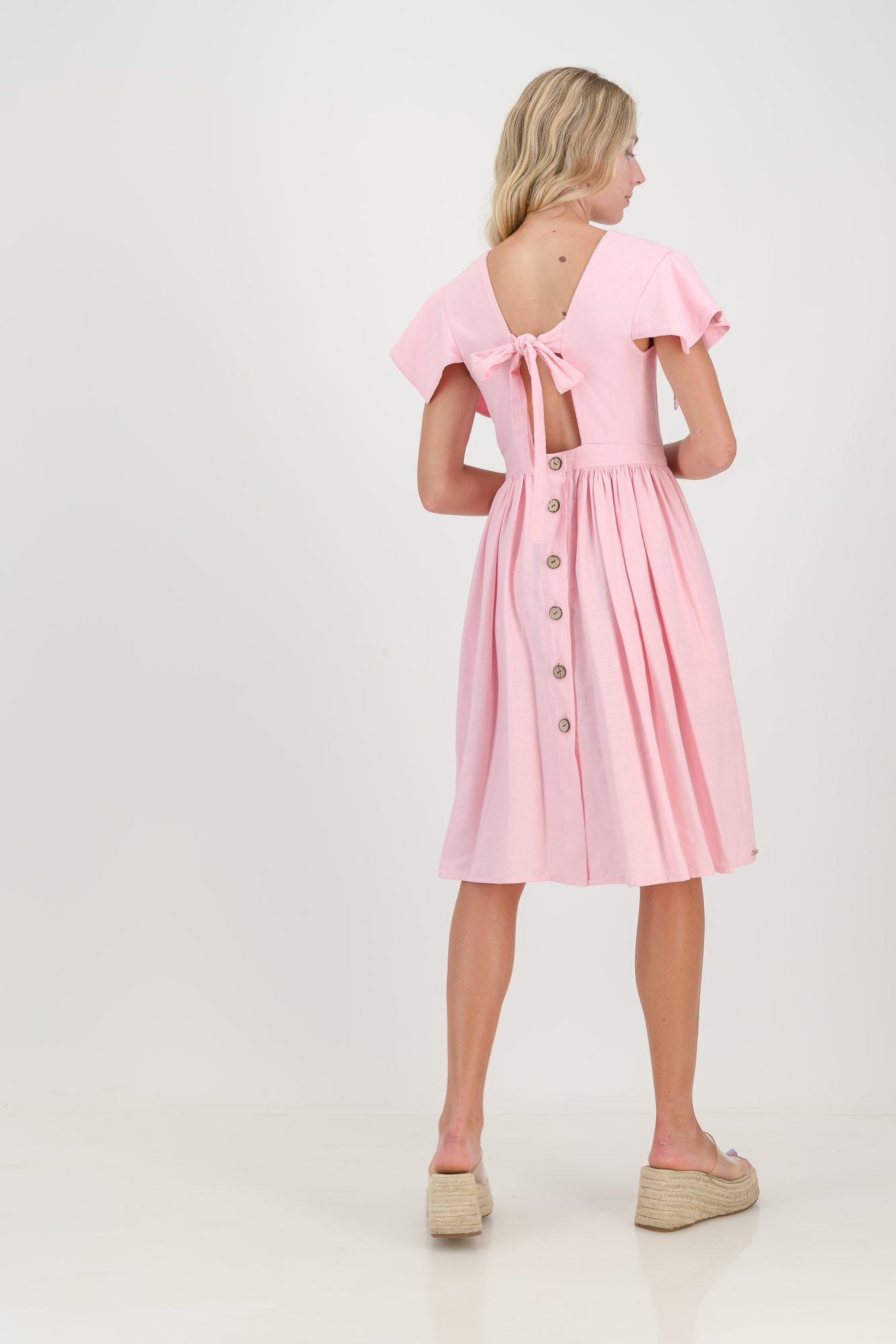 The Pink Camelia Open Back Dress