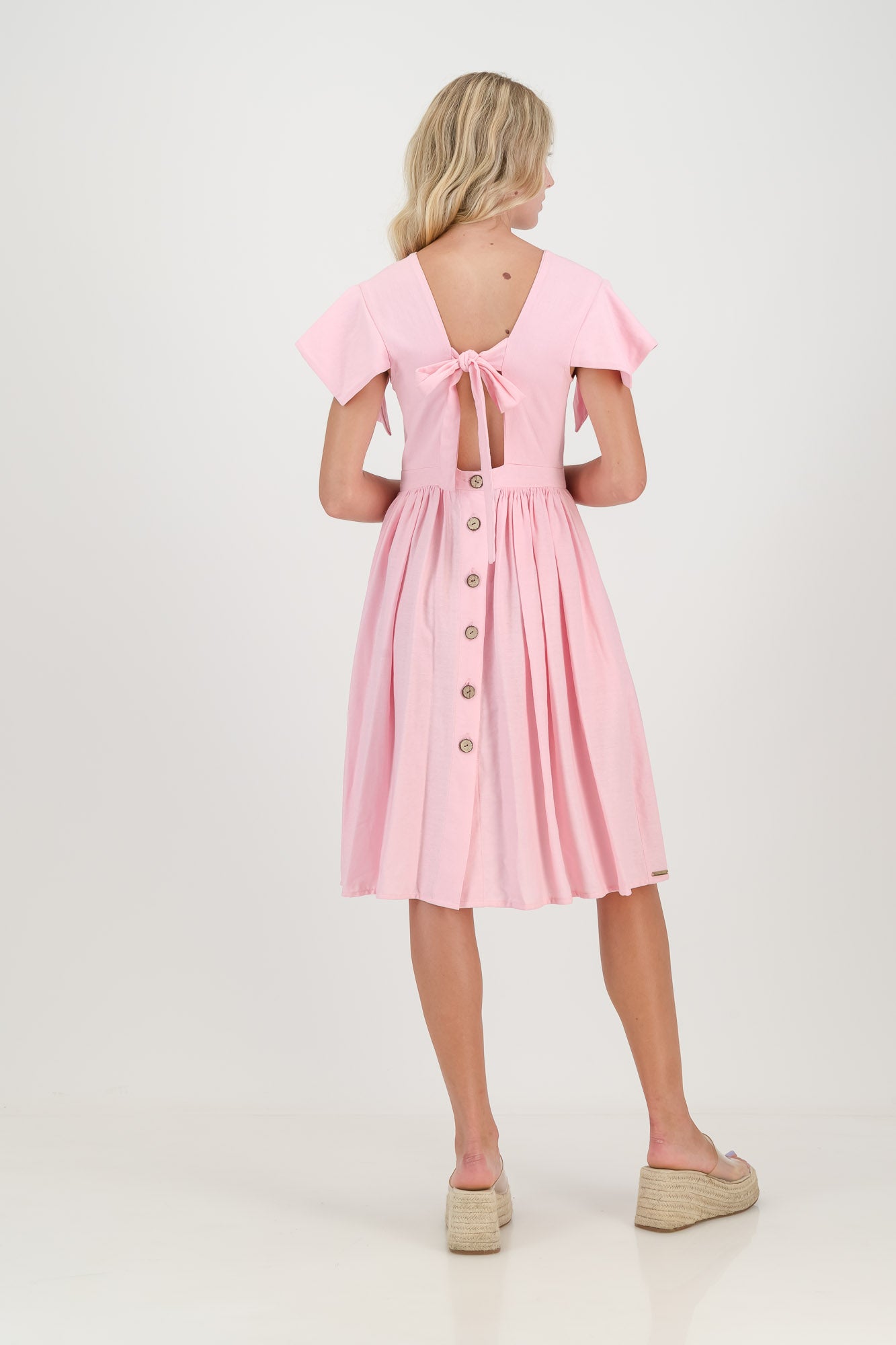 The Pink Camelia Open Back Dress