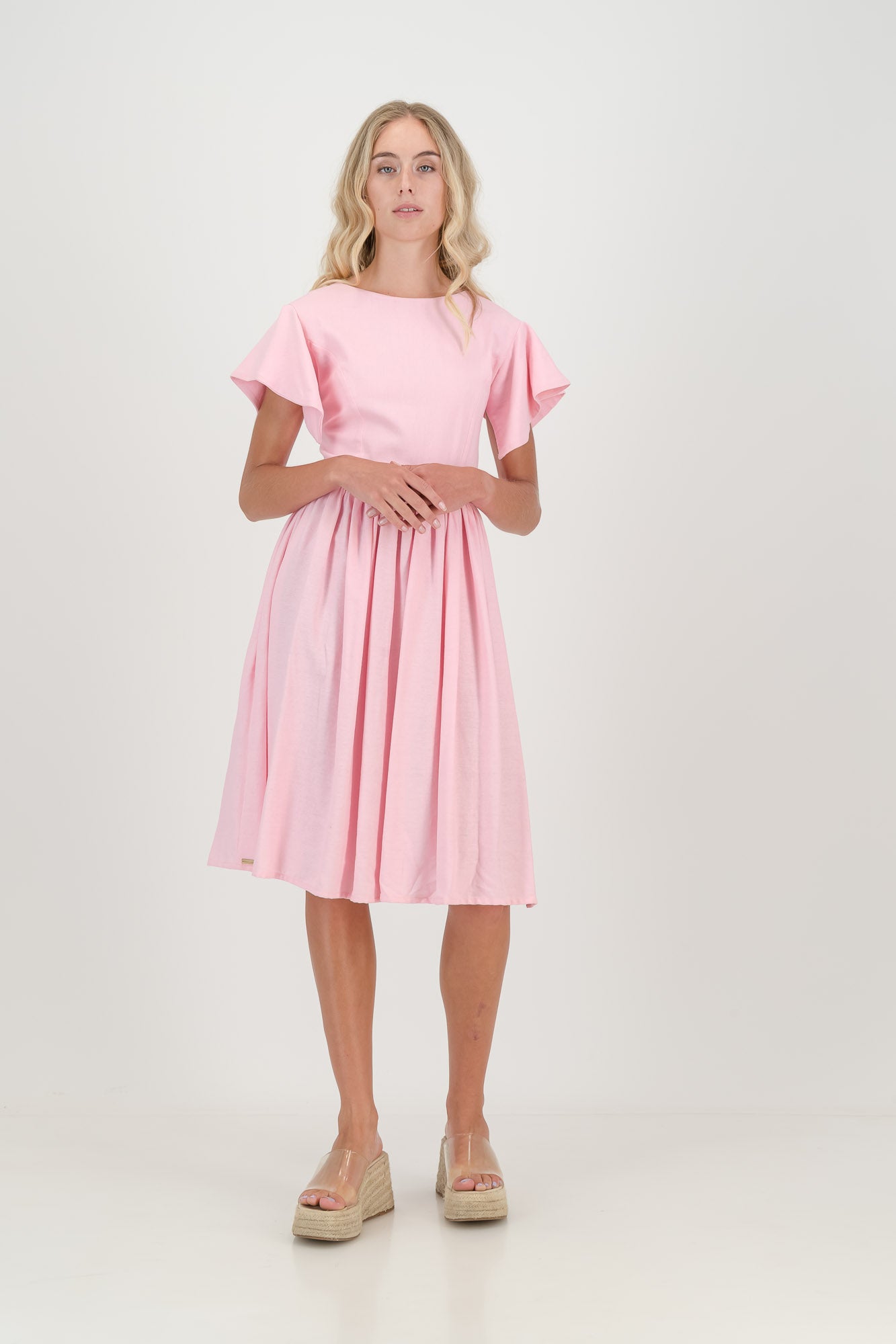 The Pink Camelia Open Back Dress