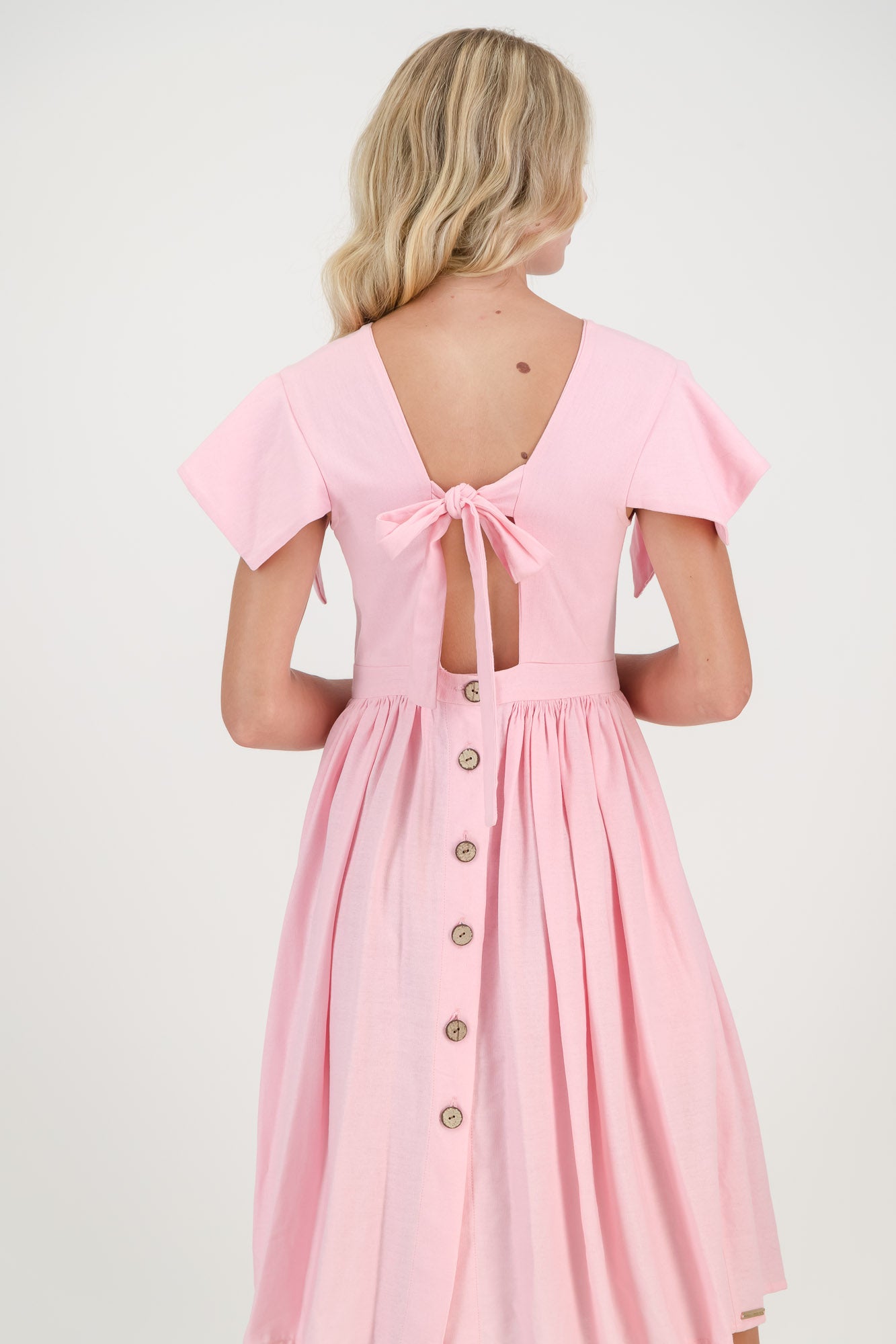 The Pink Camelia Open Back Dress