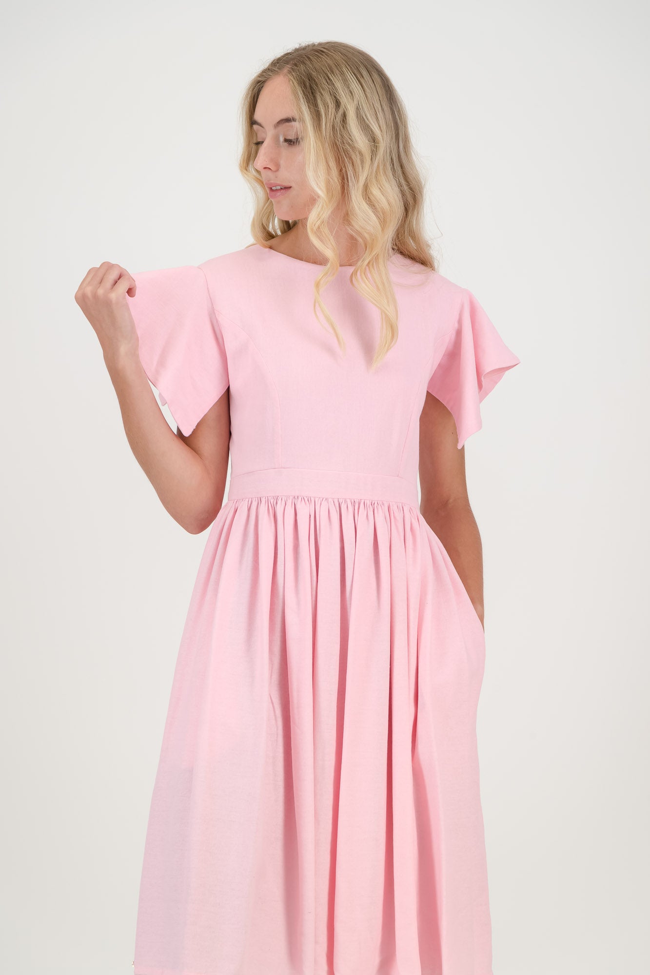 The Pink Camelia Open Back Dress