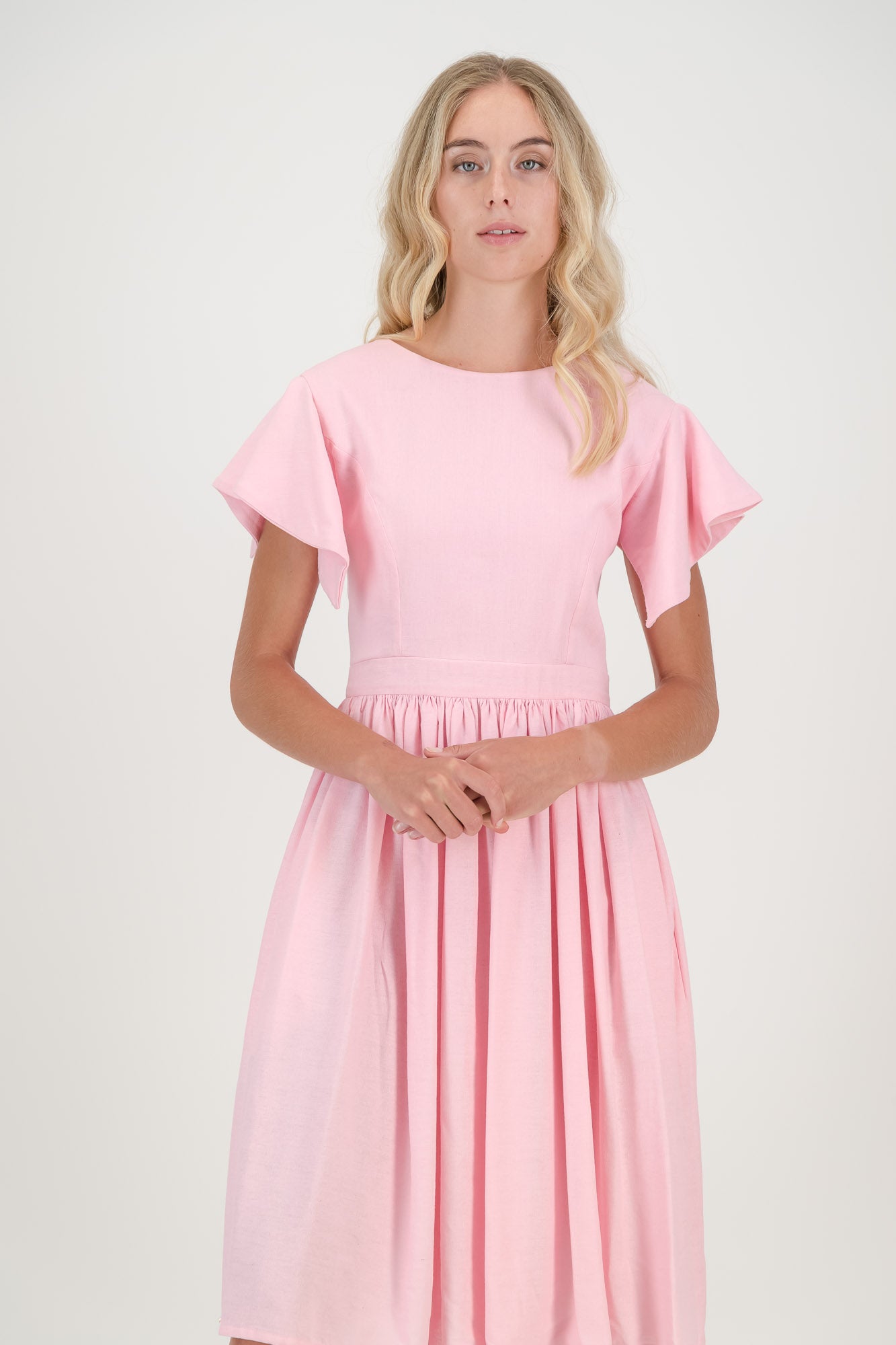 The Pink Camelia Open Back Dress