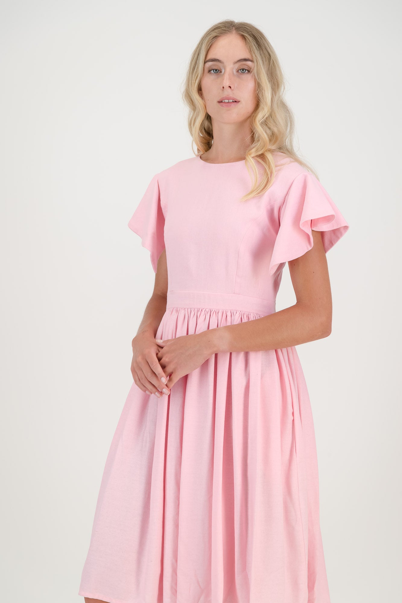 The Pink Camelia Open Back Dress