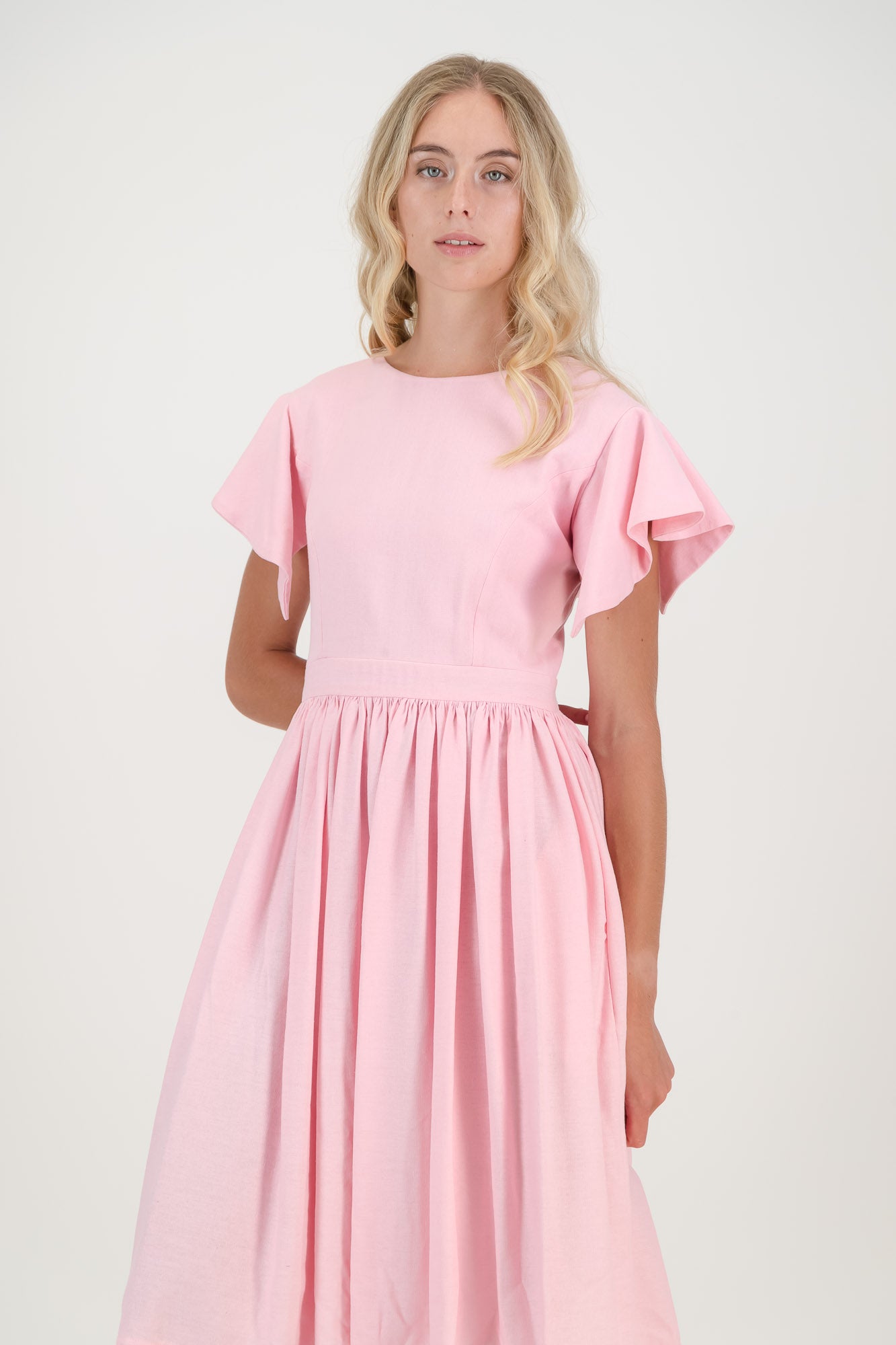 The Pink Camelia Open Back Dress