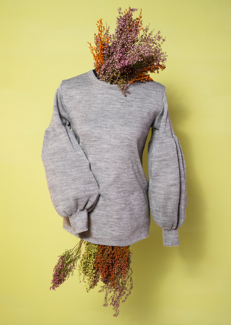Bubble Knit Jersey Silver Grey