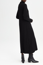 THE OLIVIA RIBBED KNIT DRESS BLACK