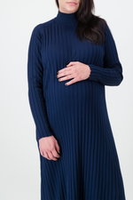 THE ASHLEY RIBBED KNIT DRESS NAVY