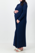 THE ASHLEY RIBBED KNIT DRESS NAVY