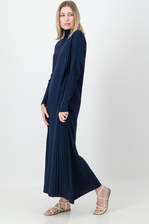 THE ASHLEY RIBBED KNIT DRESS NAVY