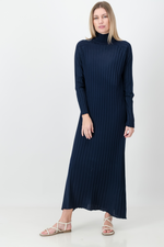 THE ASHLEY RIBBED KNIT DRESS NAVY