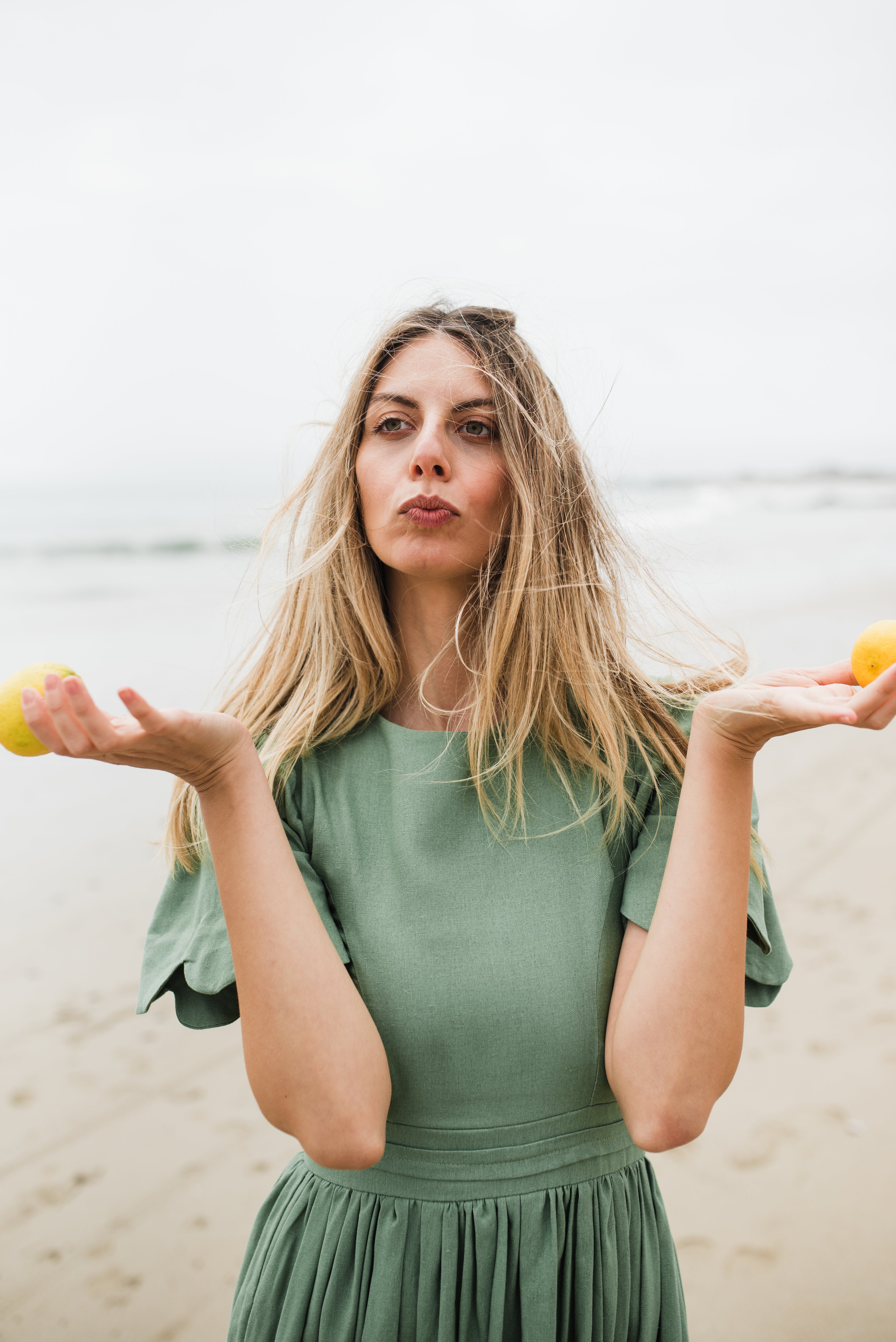 Wild Olive Open Back Scallop Dress — Olive Green with Oatmeal Tie