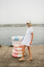 Cloudlight Mini Pleat Dress — White Cotton Linen