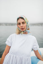 Cloudlight Mini Pleat Dress — White Cotton Linen