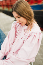 PRE-ORDER Petal Edge Scallop Jacket — Light Pink Mid Length