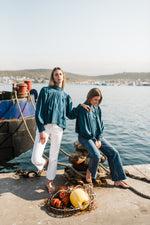 PRE-ORDER Azure Crest Scallop Jacket — Teal Mid Length