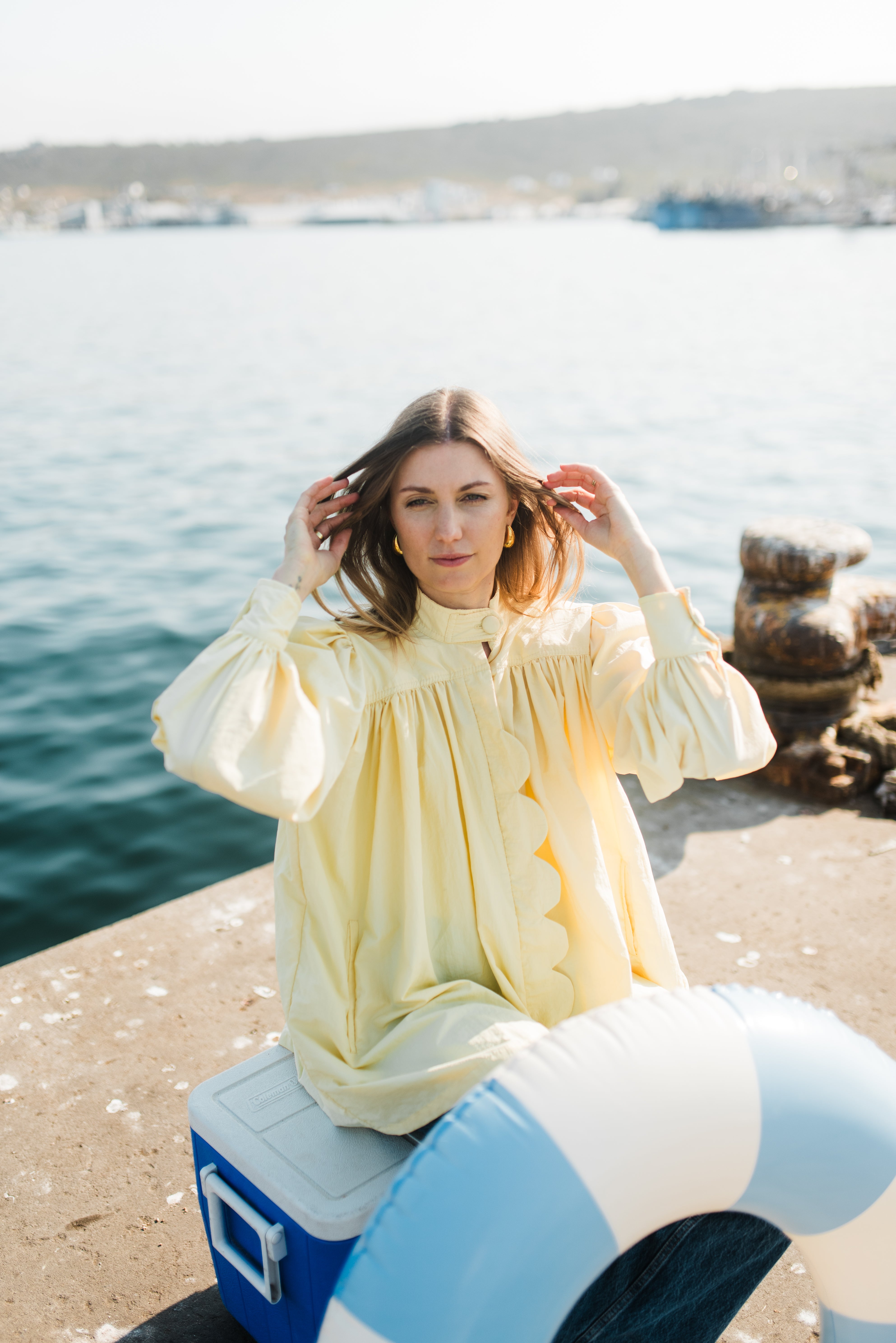 PRE- ORDER Limoncello Crest Scallop Jacket — Butter Yellow Long Length