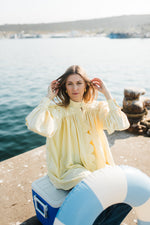 PRE- ORDER Limoncello Crest Scallop Jacket — Butter Yellow Long Length