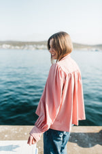PRE-ORDER Rose Dawn Scallop Jacket — Dusty Pink Mid length
