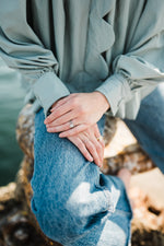 PRE-ORDER Tide Bloom Scallop Jacket - Duck egg Mid length