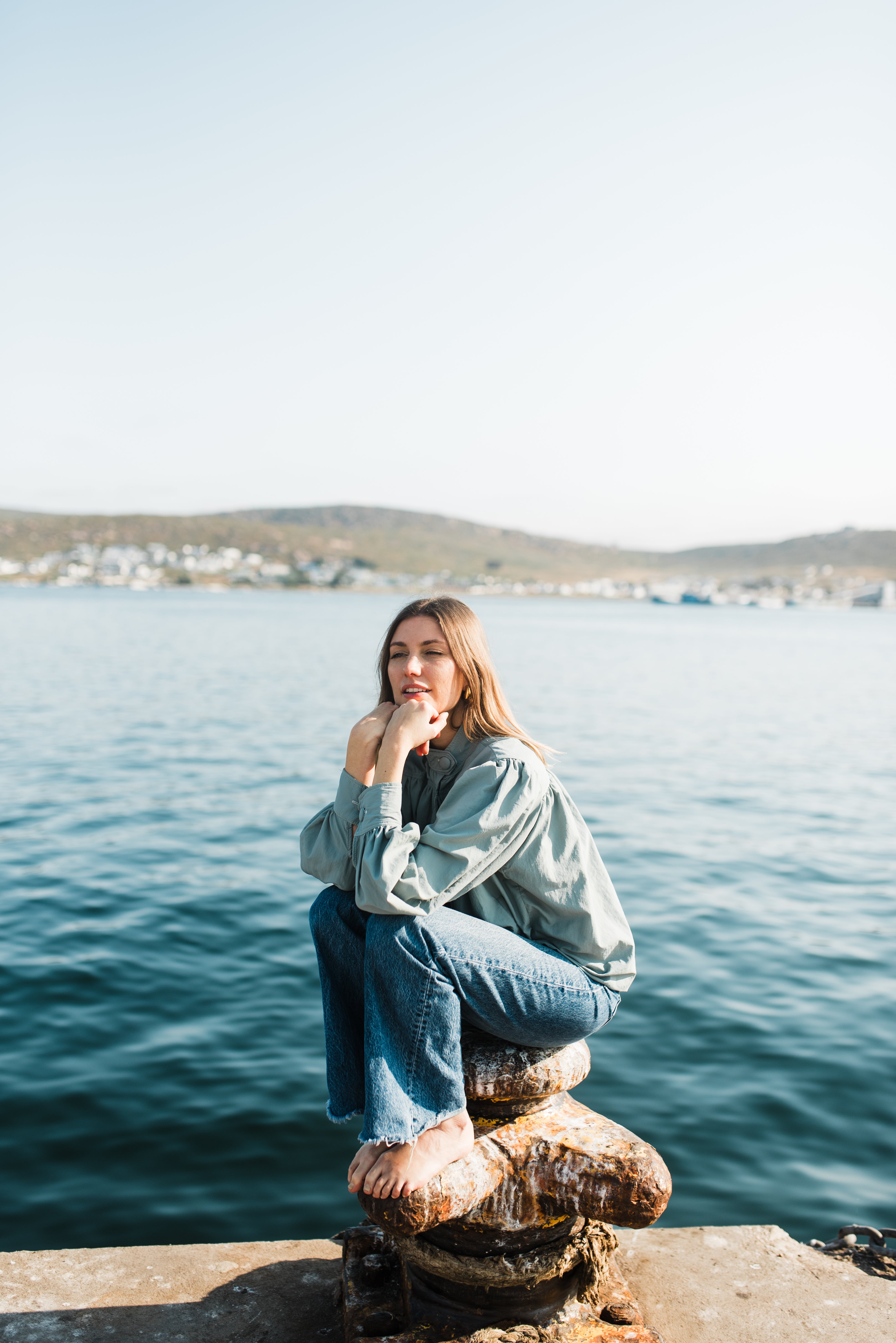 PRE-ORDER Tide Bloom Scallop Jacket - Duck egg Mid length