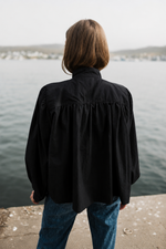 The Black Scalloped Mid Length Jacket