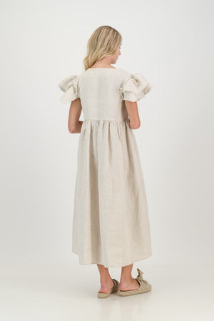 The Long Pure Linen Daisy Dress