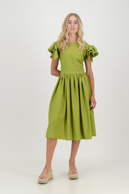 Avo Green Camelia Open Back Dress