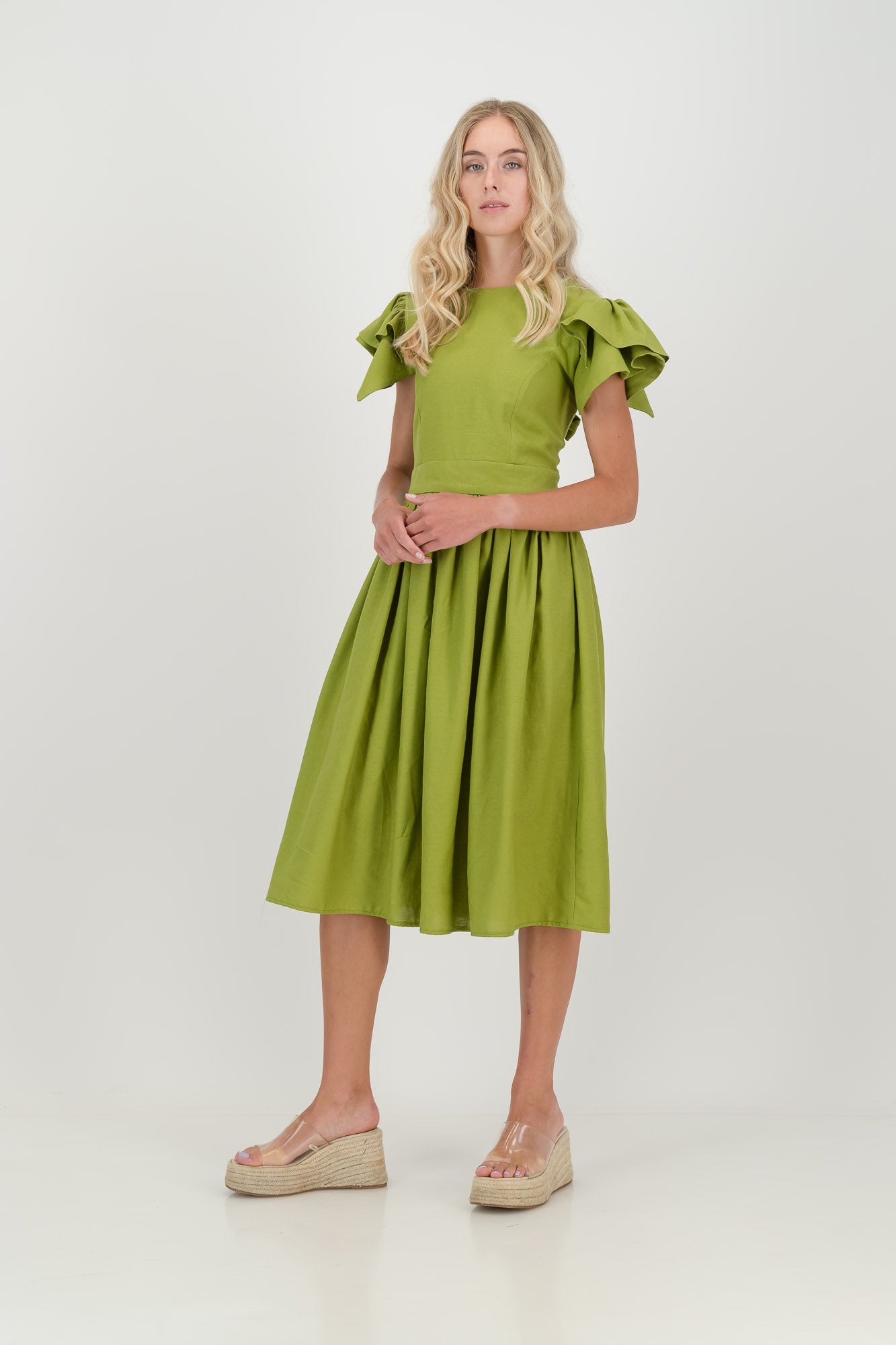 Avo Green Camelia Open Back Dress