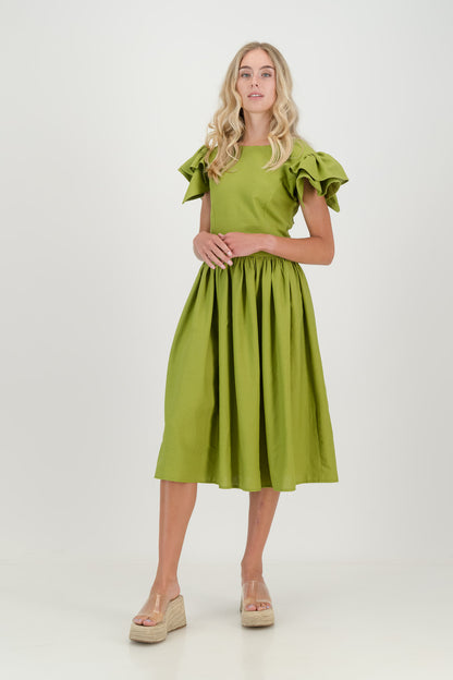 Avo Green Camelia Open Back Dress