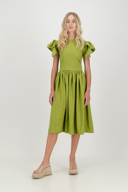 Avo Green Camelia Open Back Dress