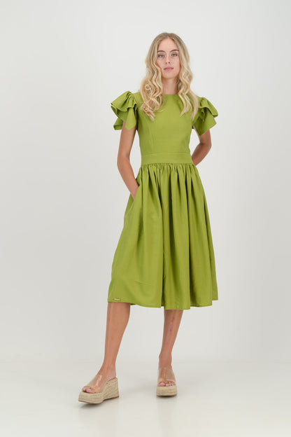 Avo Green Camelia Open Back Dress