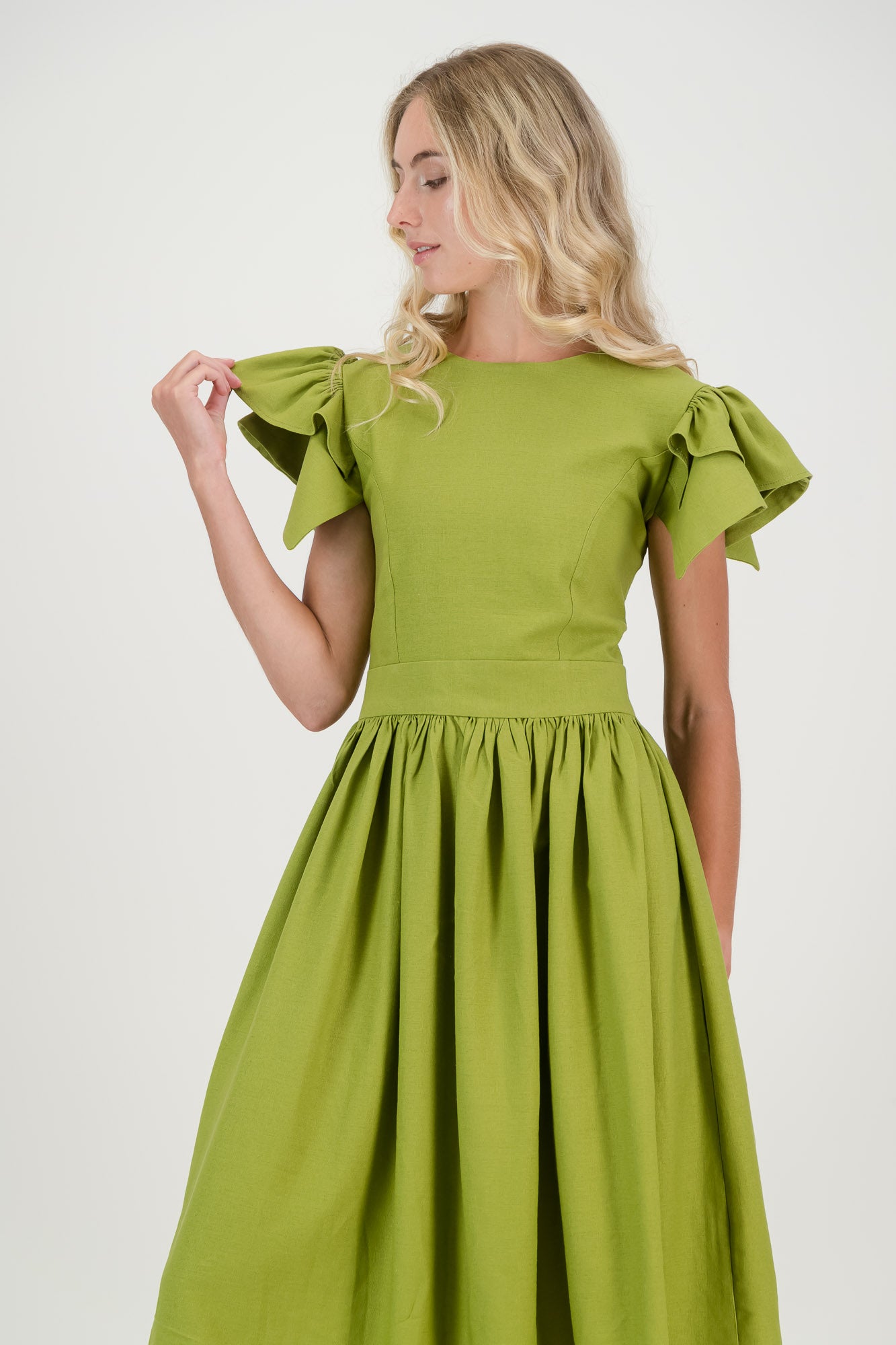 Avo Green Camelia Open Back Dress