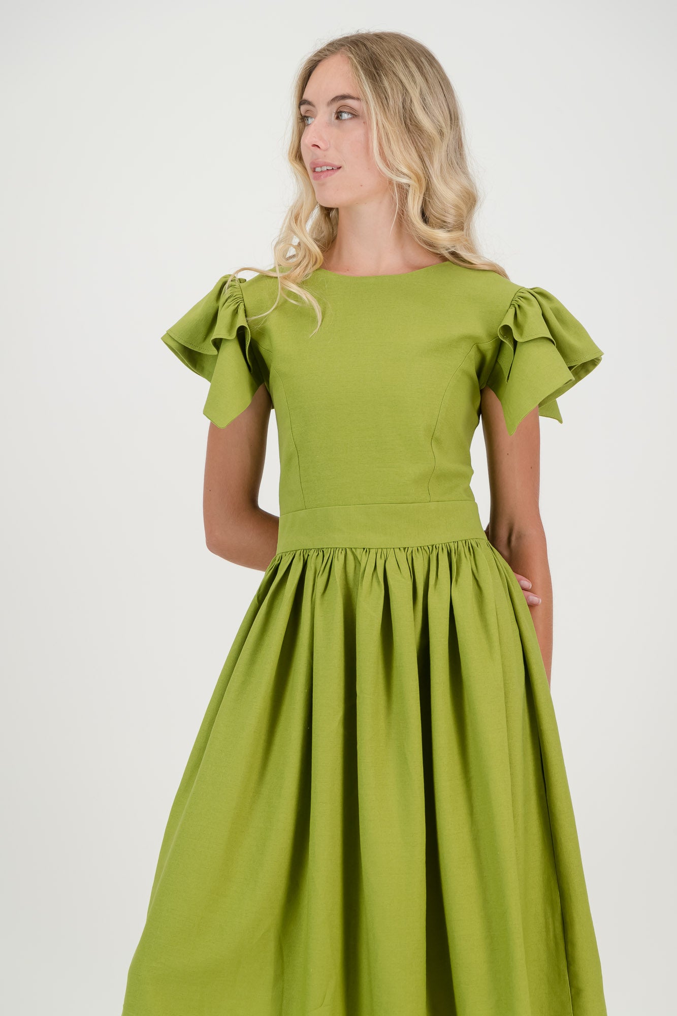 Avo Green Camelia Open Back Dress