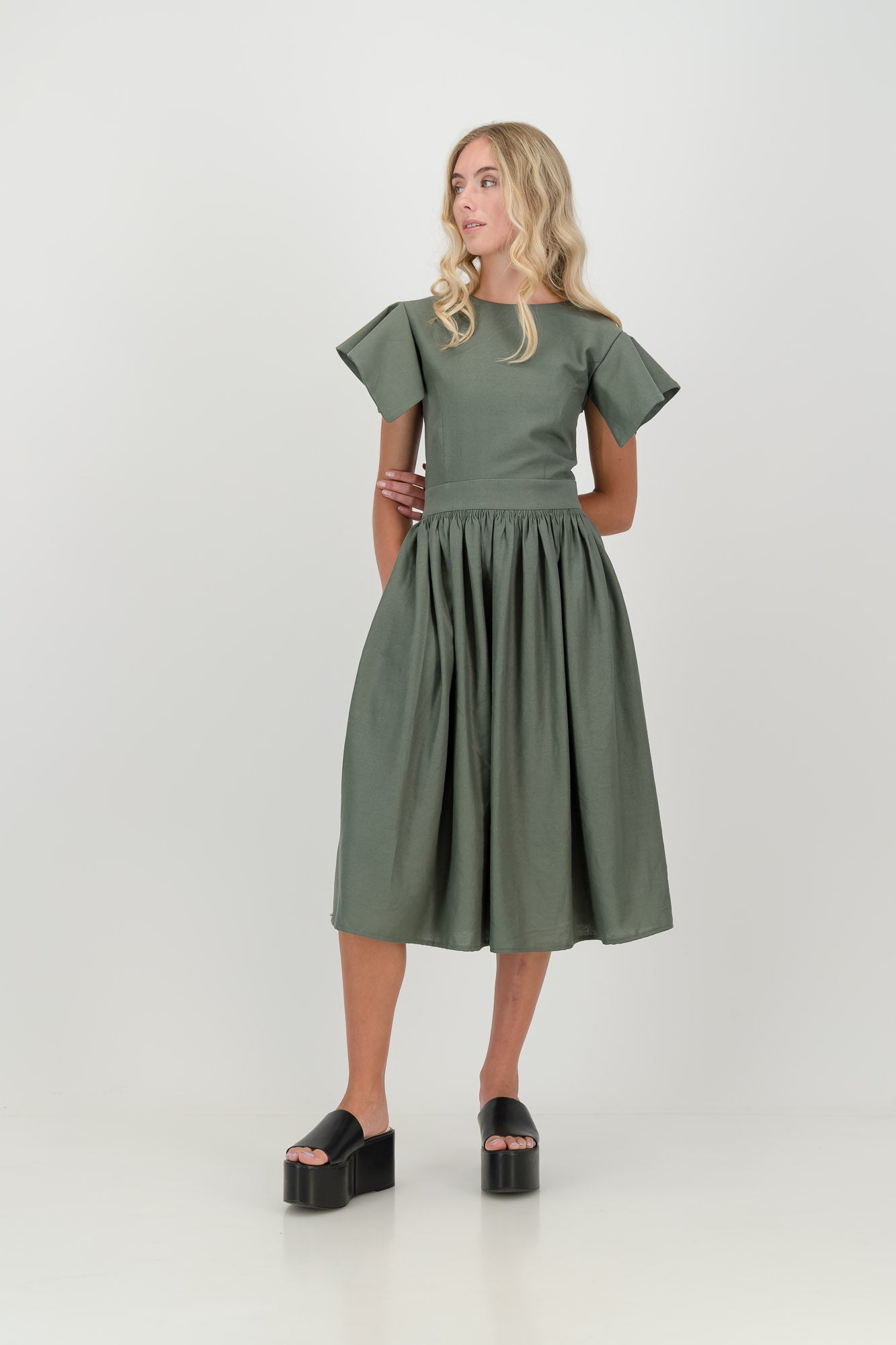 The Olive Grey Camelia Dress