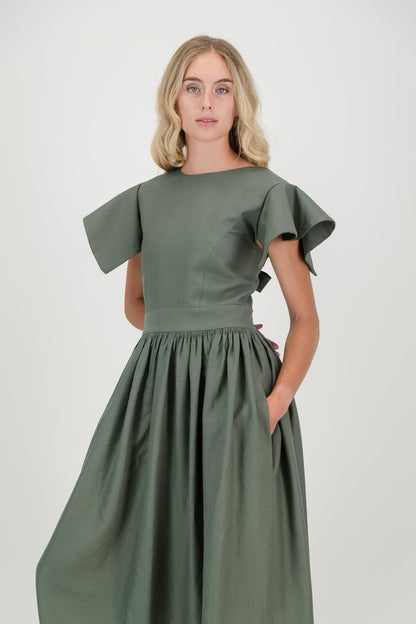 The Olive Grey Camelia Dress