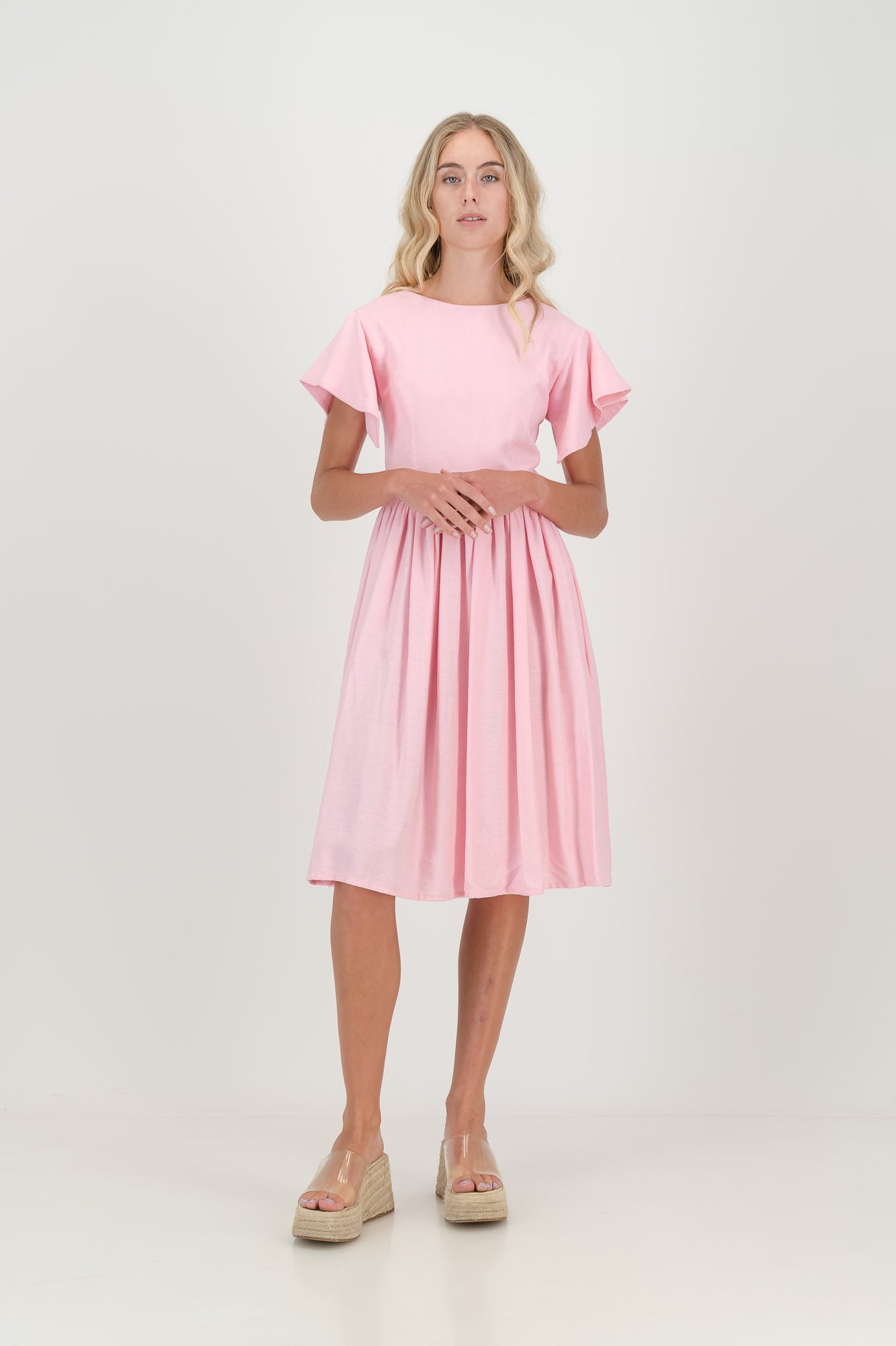 The Pink Camelia Open Back Dress