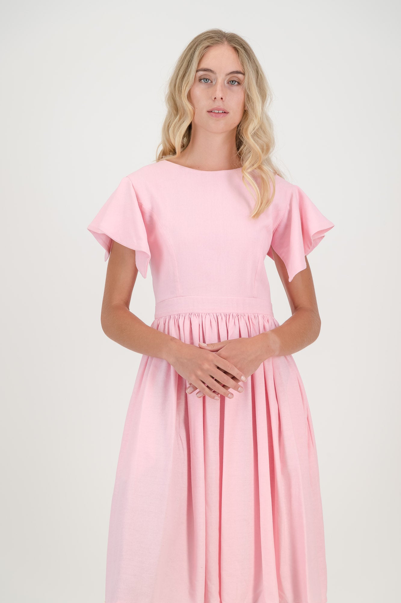The Pink Camelia Open Back Dress
