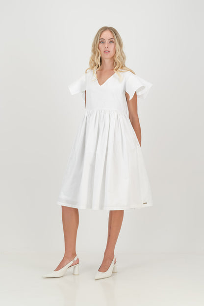 The White Poplin Daisy Dress