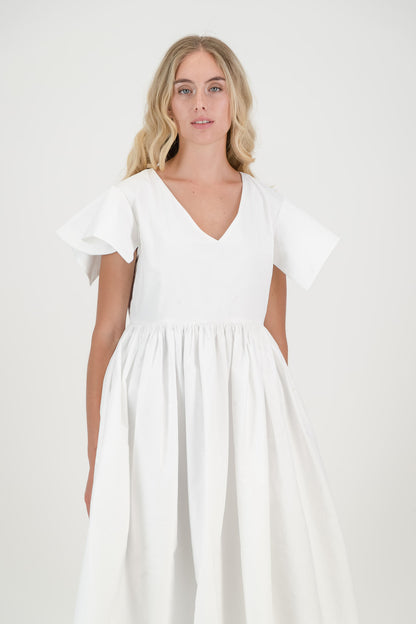 The White Poplin Daisy Dress