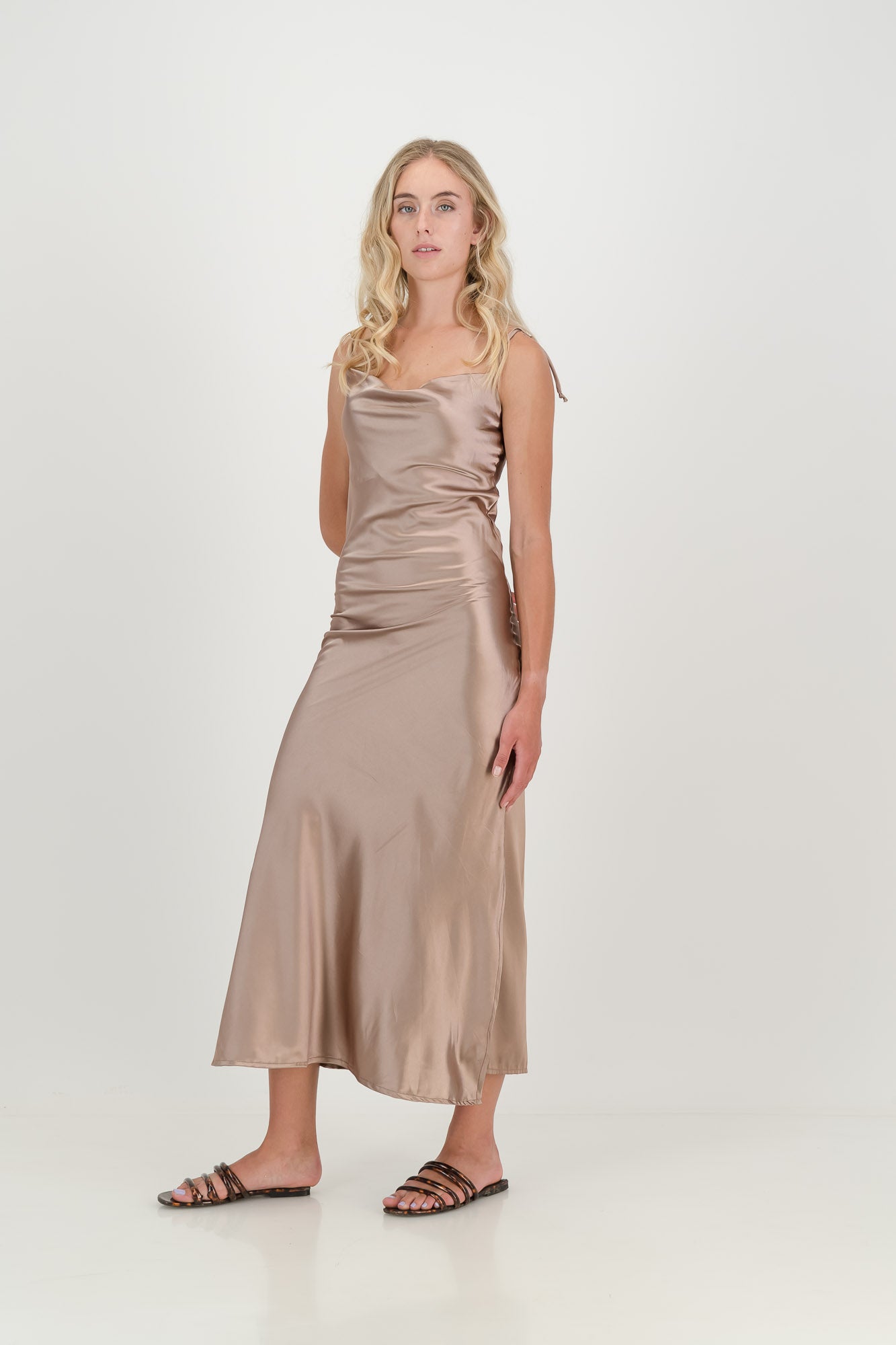 The Champagne Luna Slip Dress