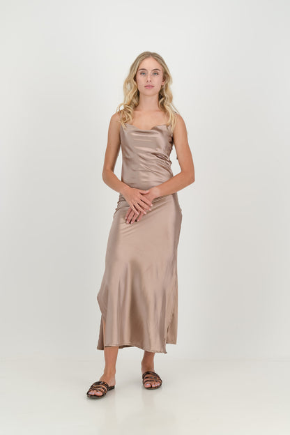 The Champagne Luna Slip Dress