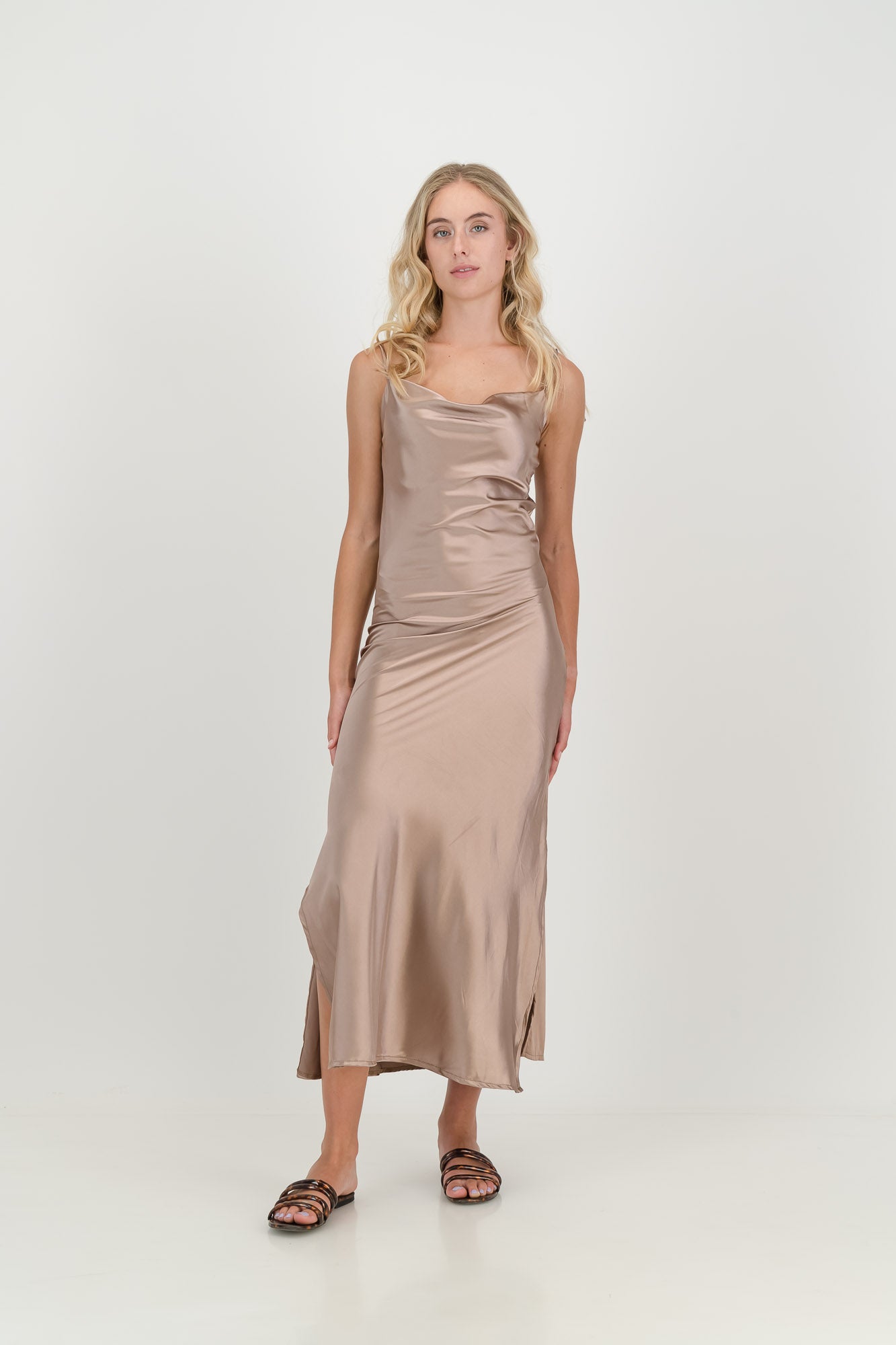 The Champagne Luna Slip Dress