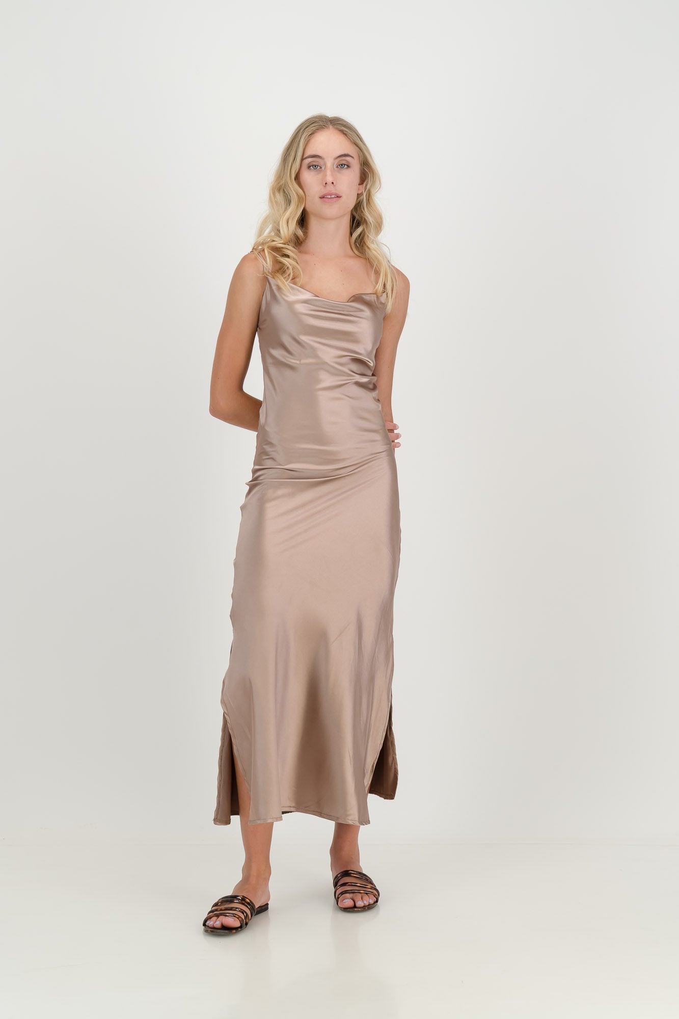 The Champagne Luna Slip Dress